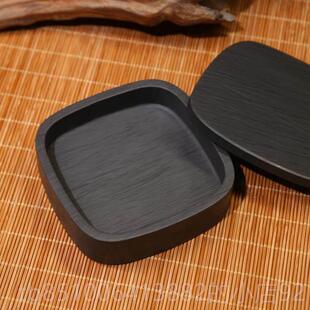 正品歙砚原石带学盖砚台 宋海式圆边海 生实用砚台 单打墨墨 优端