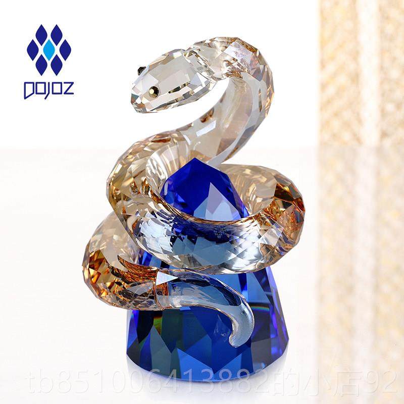 正品彷晶蛇摆件新年水吉祥物生肖工艺品办公桌室面摆装饰件品生日