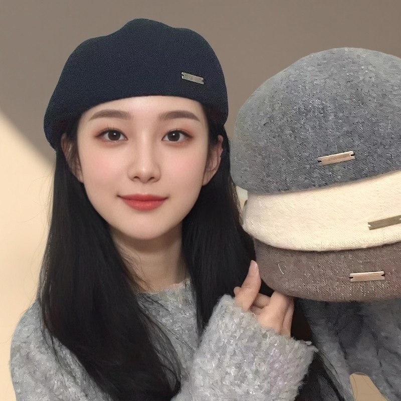 气质百搭贝雷帽女秋冬新款