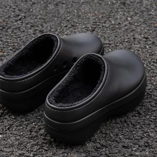 外穿包头防水厨师鞋 年新款 室内居家防滑穆勒鞋 女冬季 男 棉拖鞋