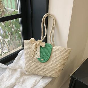 小众设计草编包女新款 夏天百搭洋气单肩腋下包洋气手提编织包