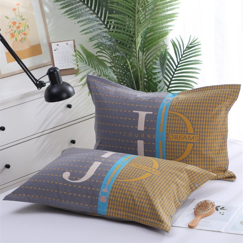 纯棉纱布枕套一对装单人成人加大加厚枕头套家用枕芯套透气吸汗,床上用品,枕套,淘宝优惠券,粉丝福利购,淘宝优惠卷