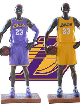 树脂工艺品日用品文新款湖人球星詹姆斯卡通摆件学生礼品家居装饰