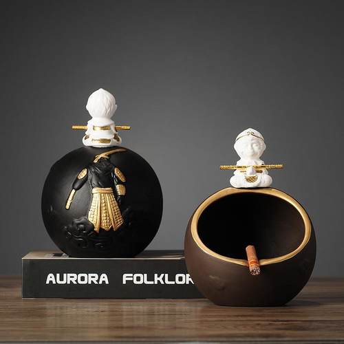 大圣烟灰缸防飞灰家用客厅新中式陶瓷创意个性潮流悟空大烟缸摆件