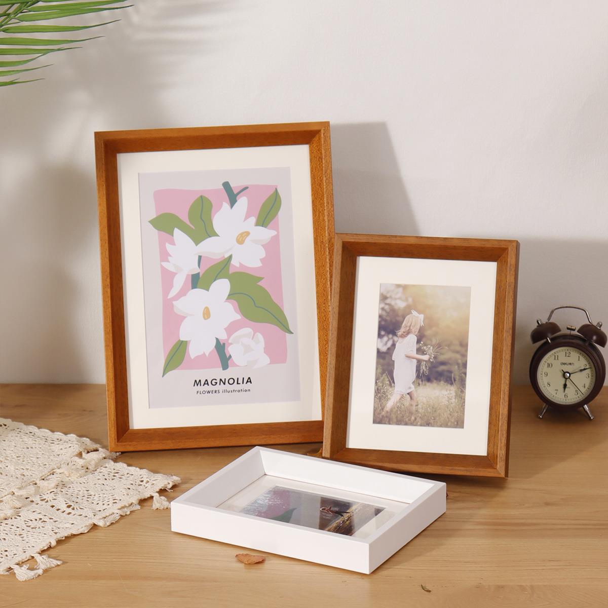 北欧实木相框ins简约风摆台7寸8寸10寸6寸a4开a3装裱画框挂墙