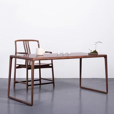 北美餐桌黑胡桃木新中式茶桌椅小户型简约实木茶几民宿阳台