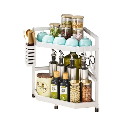 厨房调味料置物架家用用品厨具调味品多功能转角三角扇形收纳架子