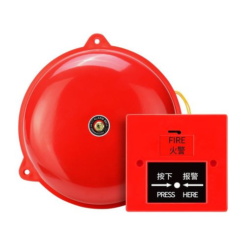 消防警铃电铃220V消防报警器手动报警铃火警火灾警报器电铃铛家用