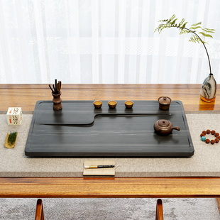 石茶盘+天然石材家用2023新款皇庭玉抛光石板功夫茶台茶盘办公室