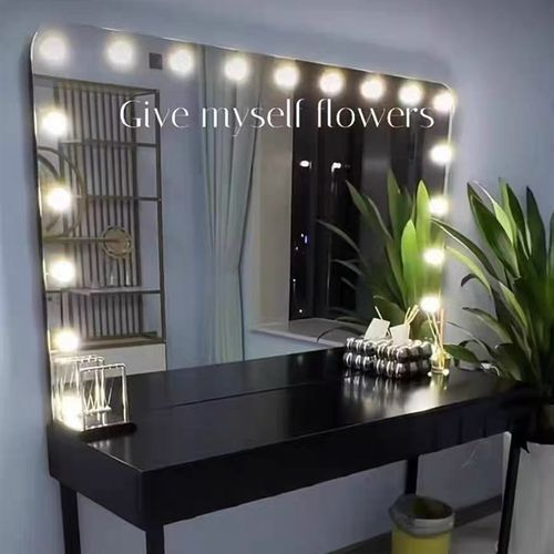 化妆镜 带灯LED影楼美容 院彩妆室专业壁挂大号补光镜 台式梳妆镜