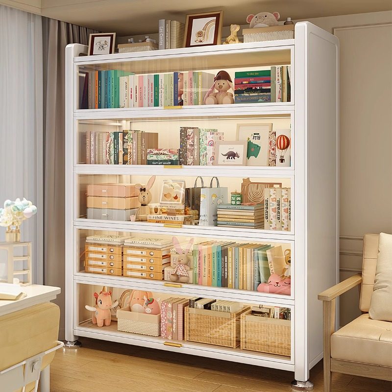 钢制书柜带门儿童书架防尘一体防尘展示柜书柜储物柜家用新疆包邮,住宅家具,儿童书架,淘宝优惠券,粉丝福利购,淘宝优惠卷