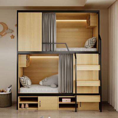 员工宿舍双层床太空舱上下床年旅社上下高铺低床双RT-C03人铁青公