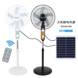 东南亚爆款太阳能落地扇风力强新室内款台扇带球泡凉快太阳能灯