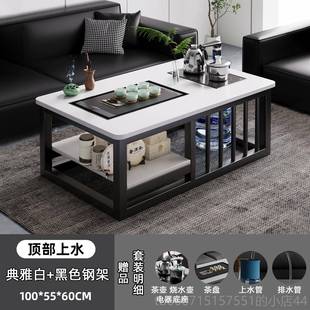 正品式办公室茶几会客泡桌茶茶桌现代一轻奢客厅家用双层体边几沙