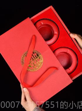 正品结婚礼婚庆用品烟缸红色创意个性潮灰号流式家用客厅陶瓷大中