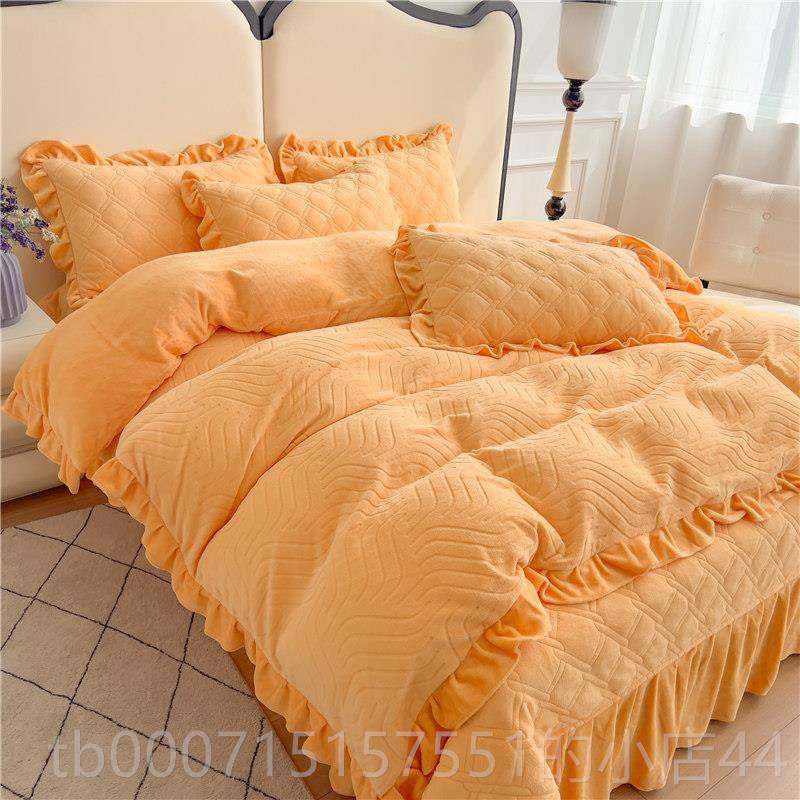 正品季夹棉床盖款奶绒四件套加床绒床单珊瑚绒双面绒被套高级感牛,床上用品,床品套件/四件套/多件套,淘宝优惠券,粉丝福利购,淘宝优惠卷