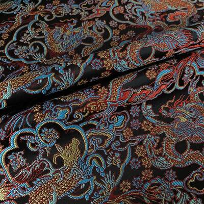 中织国风龙纹旗织锦缎色仿JSD7319宋锦提花面料唐装装童袍汉服装