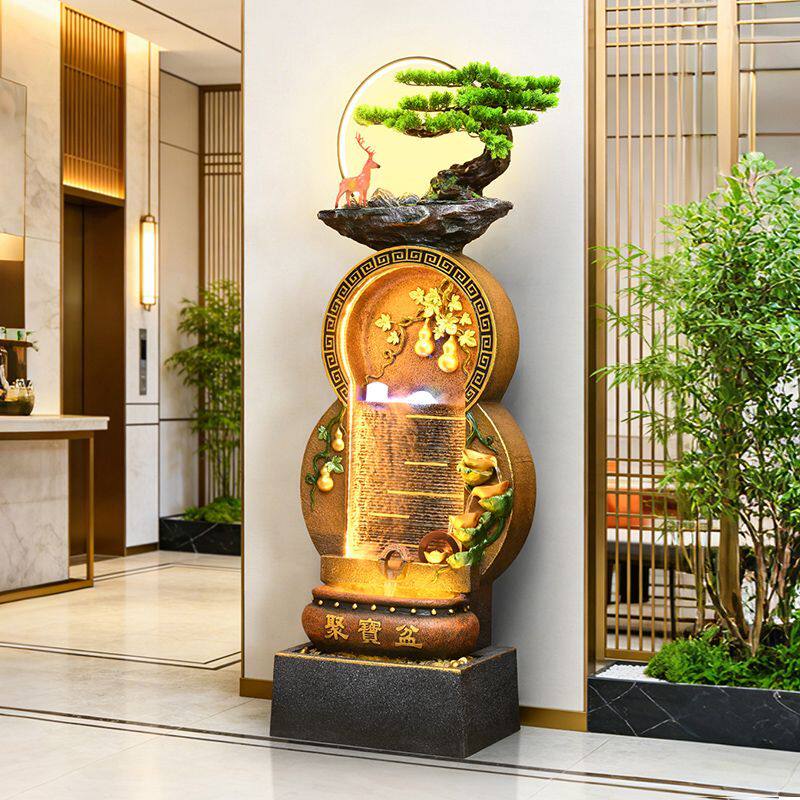 客厅假山流水招财摆件办公室风水轮葫芦喷泉装饰循环水景开业乔迁