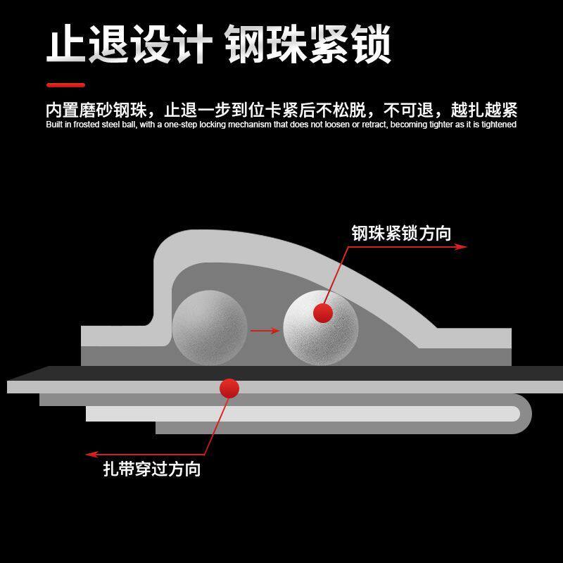自锁式不锈钢扎带304拉紧器19mm捆绑带卡扣钢丝抱箍金属条