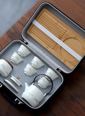 羊脂玉水墨远山旅档行36707茶具套装家节用办公提梁茶壶师高商务