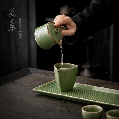 gfcj-023复古功夫客茶具干泡小型泡装套茶壶茶杯茶盘全套办公茶厅