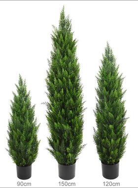 高DD231705品仿真松柏树人造塔松型树仿质真圣诞假树盆栽室内装饰