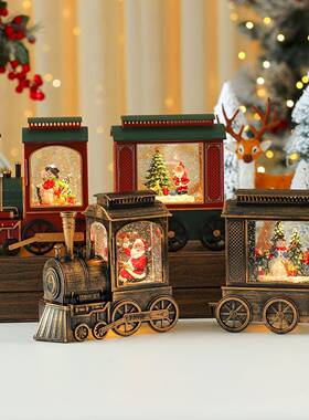 创意圣诞节发光品带音乐水火八车装饰音盒酒店商注店85500橱窗摆