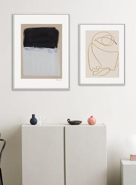黑白默想北欧黑白客厅多组合画QB202207文艺人联物挂卧室画工作室
