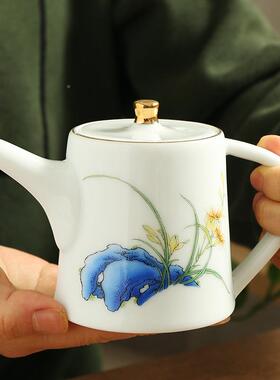 羊脂玉白瓷兰花金蝉旅行39485茶具茶杯泡盘一壶二手杯套装商务干