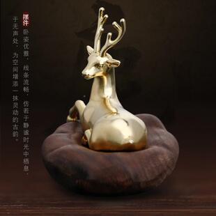 一路平安高档汽车件黄铜鹿台中控装饰441品感高摆级车载车用创意