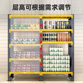 轻中置型业货架多338层高工承重五金展示架家用物架黑货黄仓储架