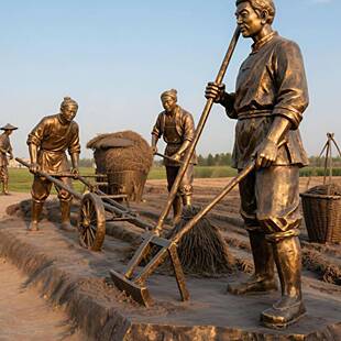 仿古玻璃无品牌/钢户街角小市品玻璃仿古铜外雕塑城公园商钢业区