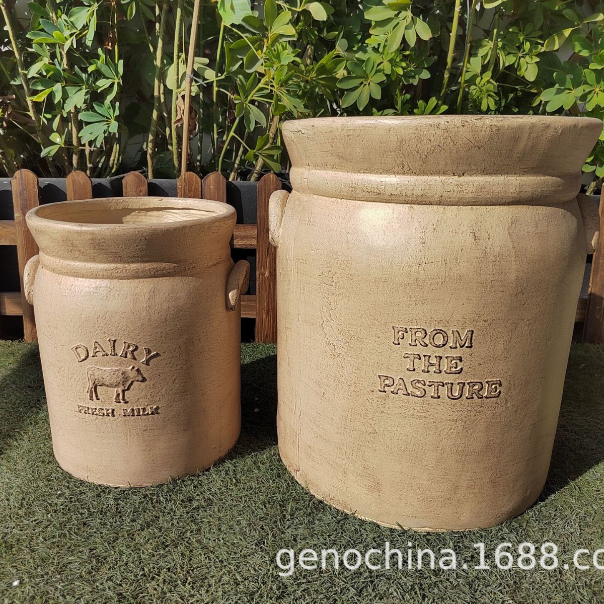 厂家直销批发欧式创意奶牛罐子绿植花盆庭院阳台花园种花盆栽-3