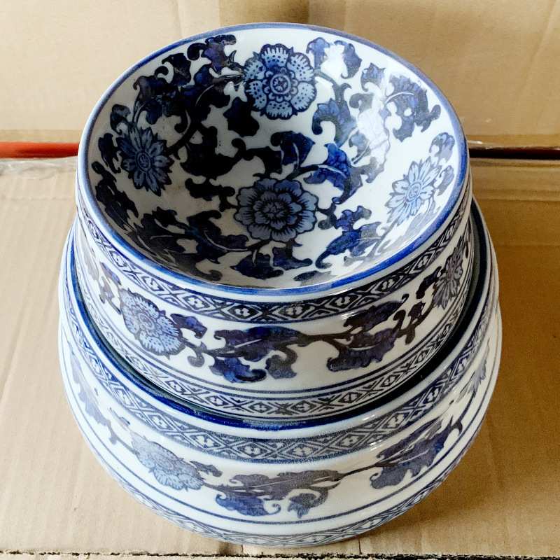 青花瓷陶瓷盘钥匙收纳摆件玄关客厅柜子托盘装饰品进门鞋柜收纳