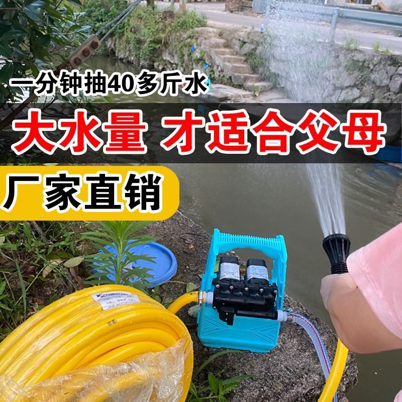 充电式大流量水泵浇菜农用灌溉神器家用自吸泵12v21v大功率抽水机