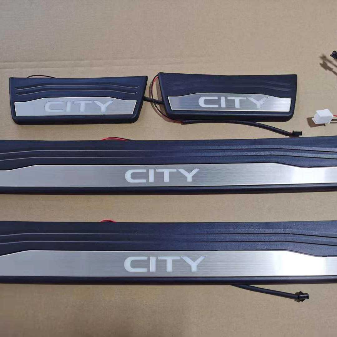 适用于 20-24款本田CITY 迎宾踏板 LED带灯门槛条  scuff plate