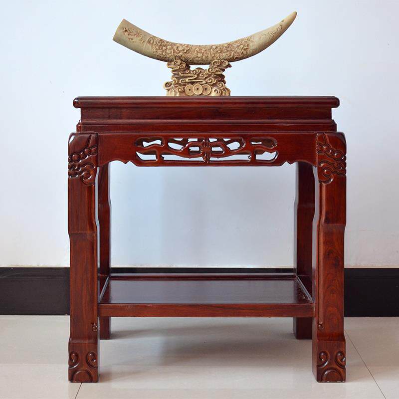 N5实木架奇石桌盆架缸阳台中明清仿古景式鱼客厅榆木仿古承重架子