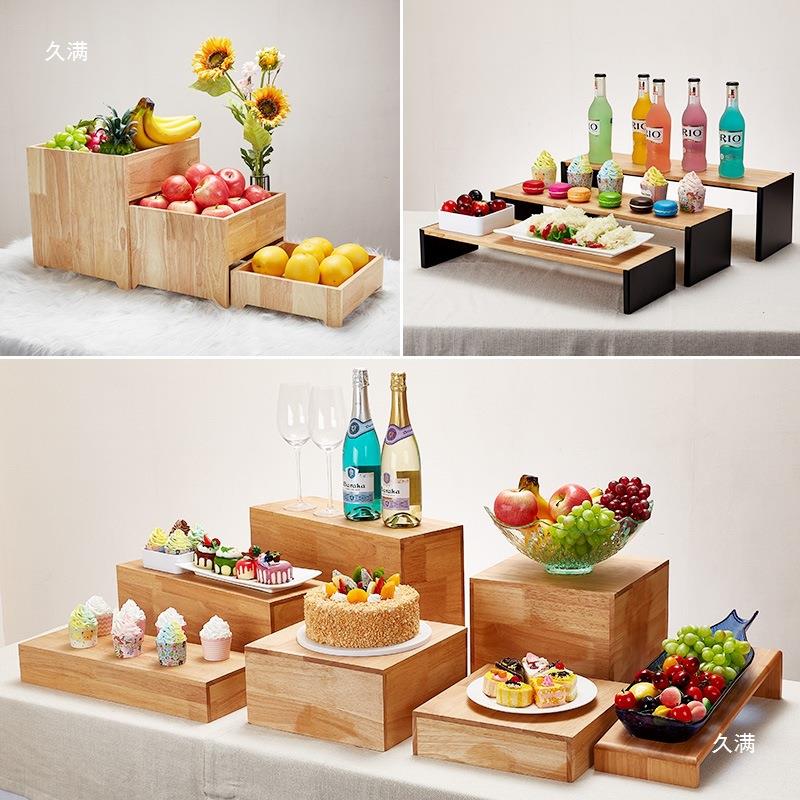 实木质甜品台架子冷餐摆台展示架10043717助餐食物示台展午茶餐自