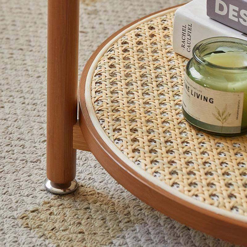 沙日圆藤茶几式藤编茶几头卧室床小圆桌客厅发几边现代简约实木茶,基础建材,脚轮/万向轮,淘宝优惠券,粉丝福利购,淘宝优惠卷
