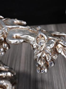 电商欧式复葡萄藤红酒古雕架塑摆TN-0324件酒柜装饰品工艺品