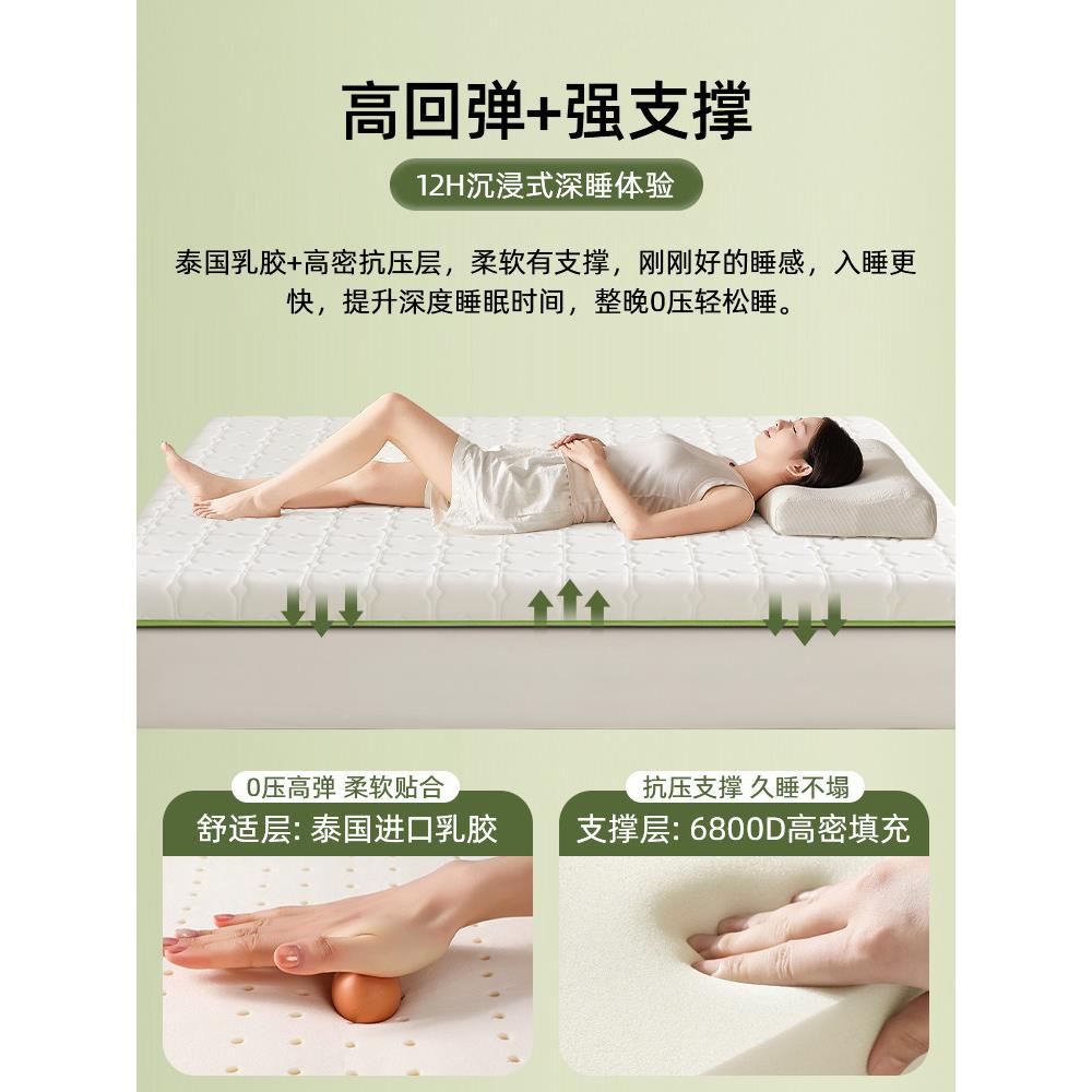 乳胶床垫0软垫家用褥卧室182人00学生VXL宿舍单租房海绵床垫子