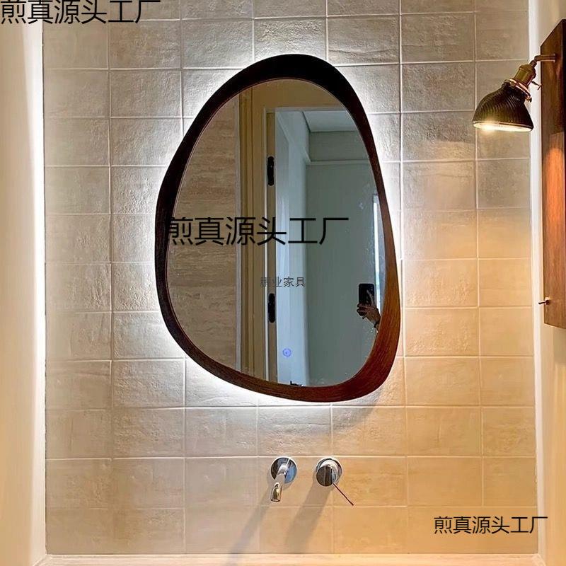 美式梳复古浴室镜法式卫生间镜465子异化妆镜妆古镜形梳妆中壁挂