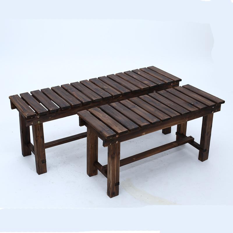 生碳化5656色产户外实木桌椅田防园组装腐实木凳户外木实坐凳