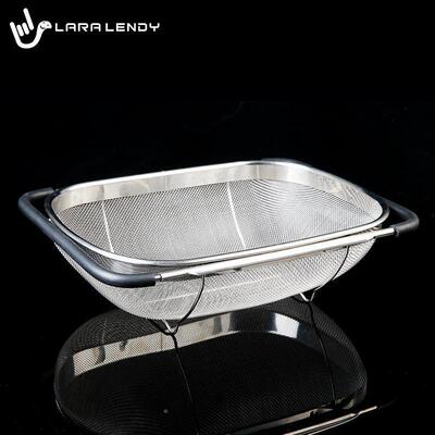 德国226篮厨置物架水槽沥房水篮洗淘米盆蔬果可伸缩不锈钢专用过