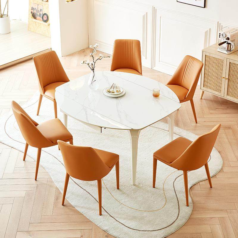 桐语特现代约岩板餐桌CZ005-1可伸圆缩折简叠小户风型意式奶油白,商业/办公家具,餐桌椅系列,淘宝优惠券,粉丝福利购,淘宝优惠卷