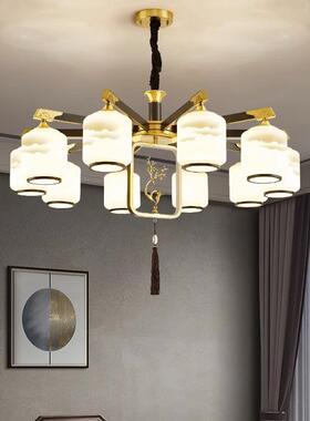 朝下新126中式灯全铜吊客厅灯中风现简约餐厅灯复国式楼中代空大