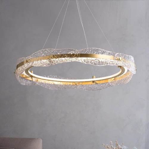 后现代轻奢吊275灯意式极简客厅餐厅室圆卧环灯形玻璃灯设计师全