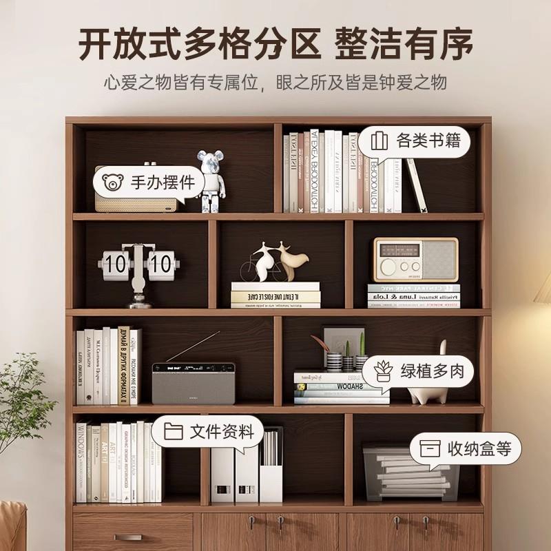 书房置物书架架书柜带客厅新款本收纳柜家用柜子靠墙SJ004238柜门