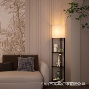 层架落地灯墙角三角形带板地置物架简约落灯拉开693绳关欧搁美英