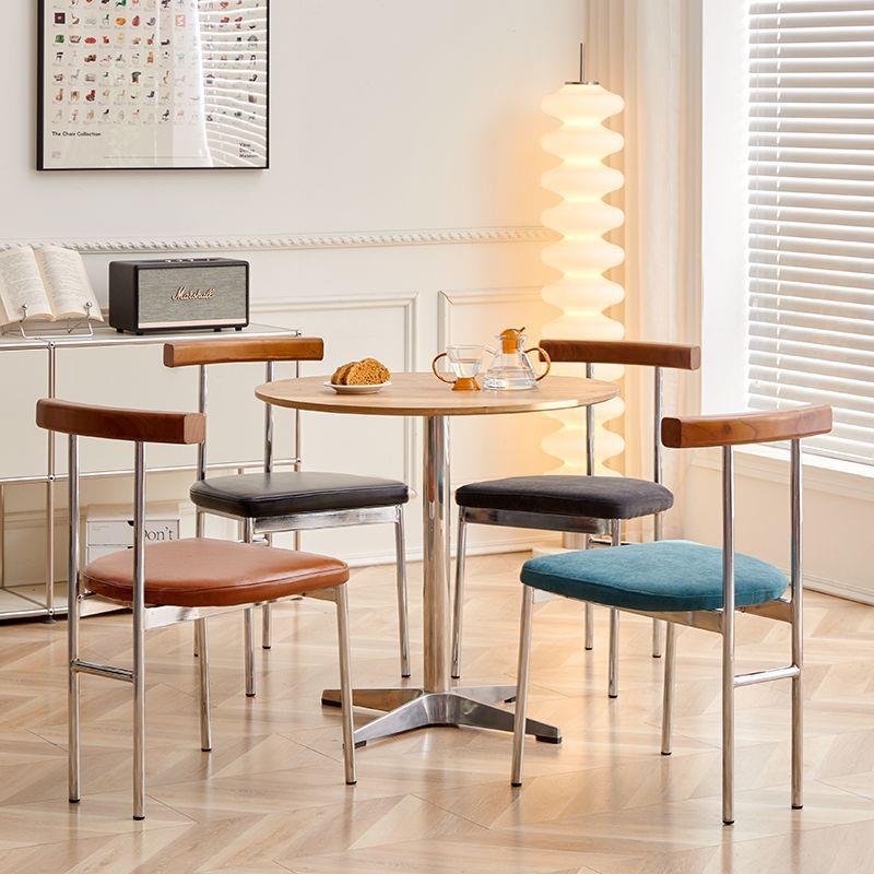 复古小餐椅家用型计设师极户简HMV实木靠背凳中古软包网红餐桌椅
